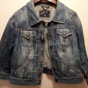 Ann Taylor LOFT Cropped Jean Jacket Size 10